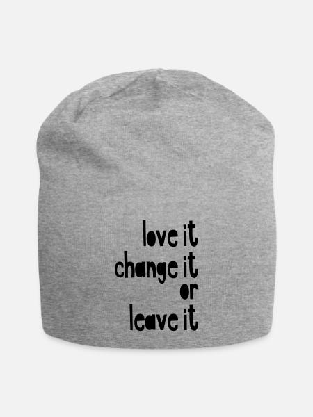 Love it, change it or leave it - Jersey-Beanie - Grau meliert