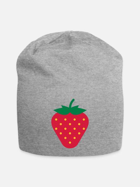 Fraise / Strawberry / Erdbeere / Fresa - Bonnet en jersey - gris chiné
