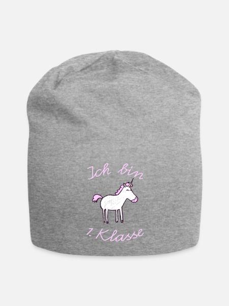 Einschulung_EInhorn_Ich Bin 1. Klasse - Jersey-Beanie - Grau meliert