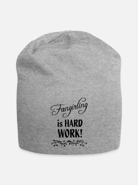 Fangirling is hard work Geschenk Fan Spruch - Jersey-Beanie - Grau meliert