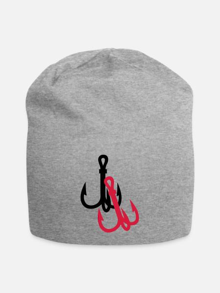fishing hooks - Jersey-Beanie - Grau meliert