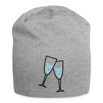 glas sekt - Jersey-Beanie - Grau meliert - Vorne