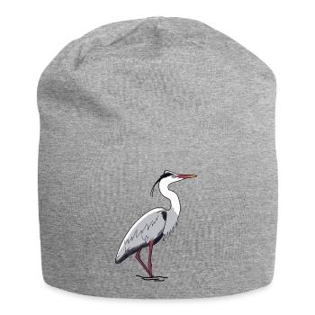 Graureiher, Reiher - Jersey-Beanie - Grau meliert - Vorne