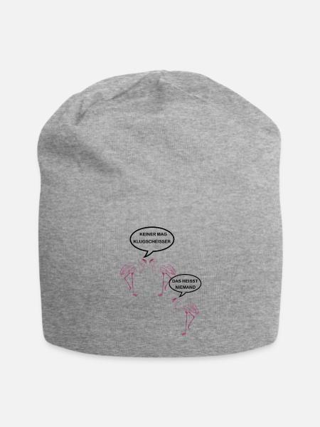 Keiner mag Klugscheisser Spruch Flamingo - Jersey-Beanie - Grau meliert