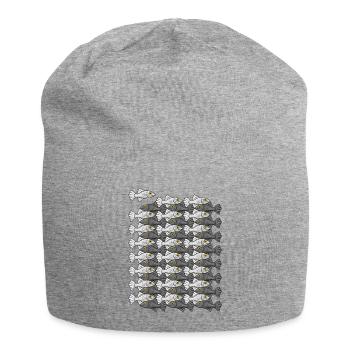 Escher Style Fish IV Schwarz und Weiß - Jersey-Beanie - Grau meliert - Vorne