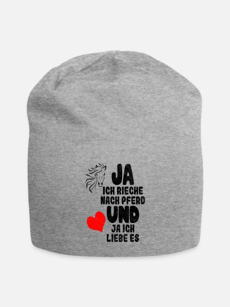 Pferd Pferdekopf Pferdeliebhaber Pferdespruch love - Jersey-Beanie - Grau meliert