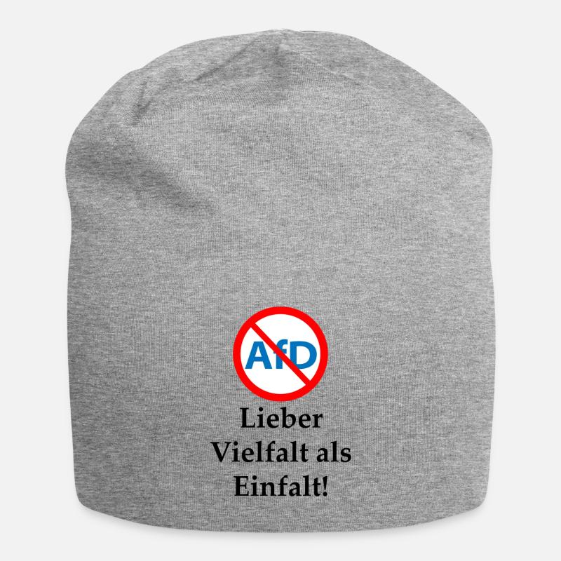 Gegen AfD! Vielfalt statt Einfalt - Jersey-Beanie - Grau meliert