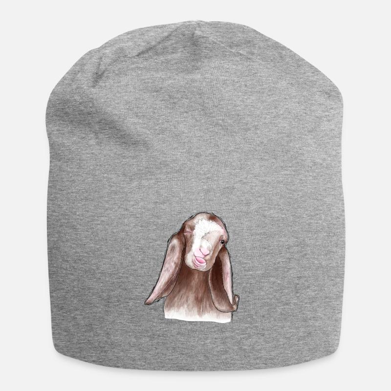 Lustige Ziege - Jersey-Beanie - Grau meliert