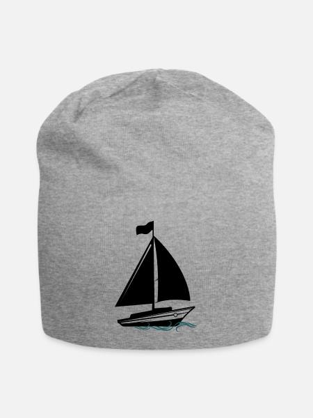 Segelboot - Jersey-Beanie - Grau meliert