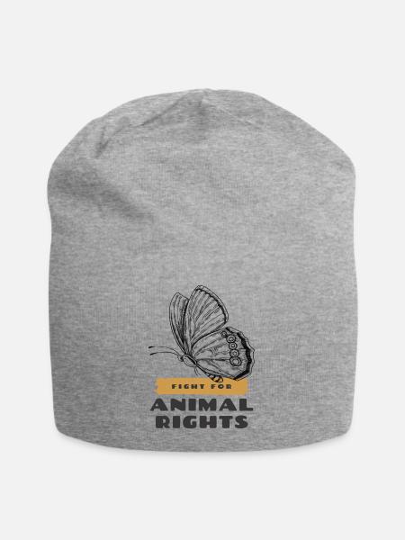 Animal Rights / Tierschutz - Jersey-Beanie - Grau meliert