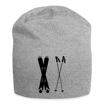 Ski Skiing Après-Ski - Jersey Beanie - heather grey - Front