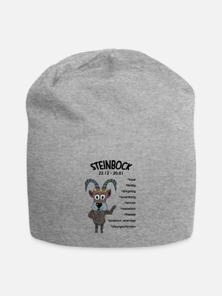 Sternzeichen Steinbock - Jersey-Beanie - Grau meliert