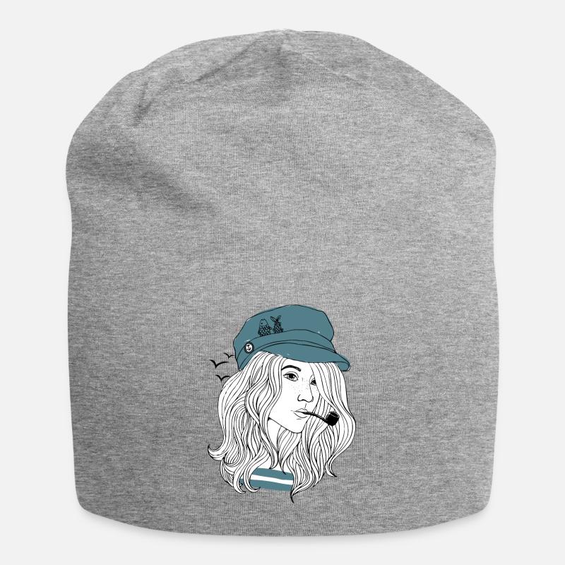 Seefahrerin - Jersey-Beanie - Grau meliert