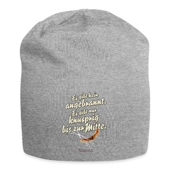 Grillen Spruch Angebrannt Knusprig - Jersey-Beanie - Grau meliert - Vorne