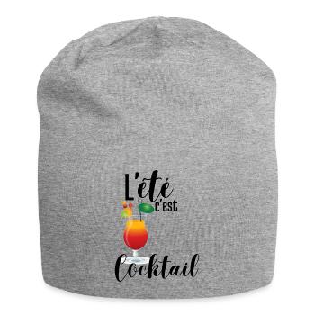 L'été c'est cocktail - Bonnet en jersey - gris chiné - Devant