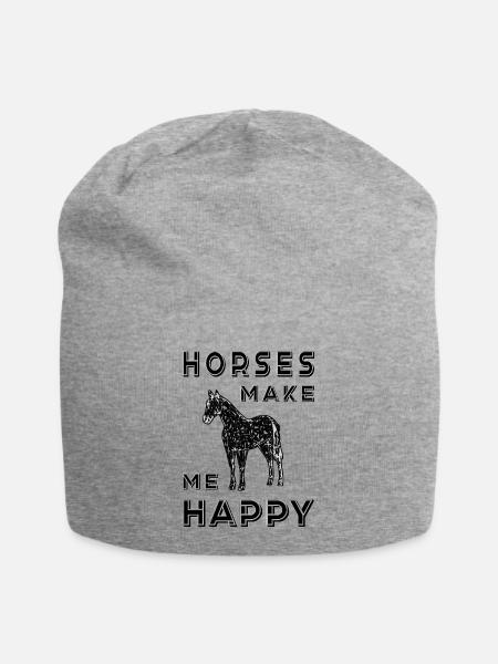 Pferde Pferdeliebhabe, Ich liebe Pferde Pony - Jersey-Beanie - Grau meliert