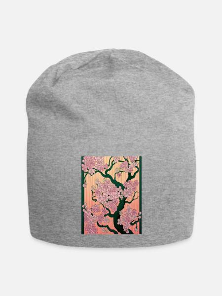 Asiatisch - Jersey-Beanie - Grau meliert