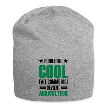 agriculteur et cool / cadeau humour agriculteur - Bonnet en jersey - gris chiné - Devant