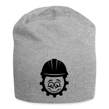 Mécanicien avec casque - Bonnet en jersey - gris chiné - Devant