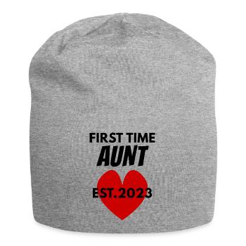 Tante pour la première fois - Tante 2023 - Bonnet en jersey - gris chiné - Devant