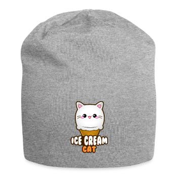 Ice Cream Cat Eiscreme Eis Katze Vanille Eiskugel - Jersey-Beanie - Grau meliert - Vorne