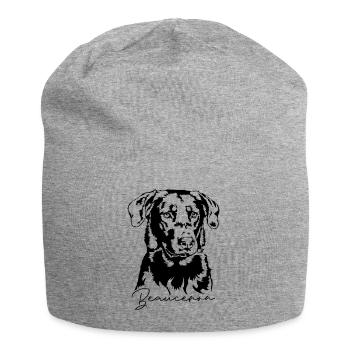 BEAUCERON Hundeportrait Hund Hund Wilsigns - Jersey-Beanie - Grau meliert - Vorne