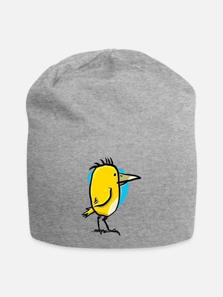 Vogel mit großem Schnabel - Jersey-Beanie - Grau meliert