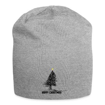 Happy Christmas, Weihnachtsbaum - Jersey-Beanie - Grau meliert - Vorne