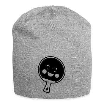 Raquette de tennis de table Raquette de tennis avec visage - Bonnet en jersey - gris chiné - Devant