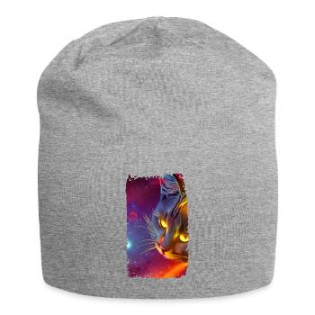 Space Cat - Jersey Beanie - heather grey - Front
