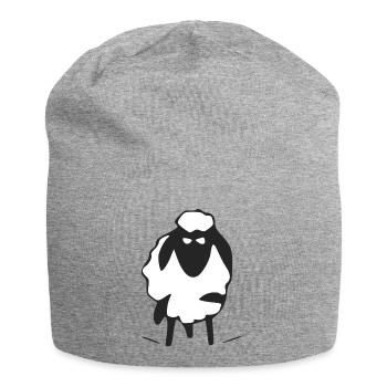 Tolo the grumpy sheep - Jersey Beanie - heather grey - Front