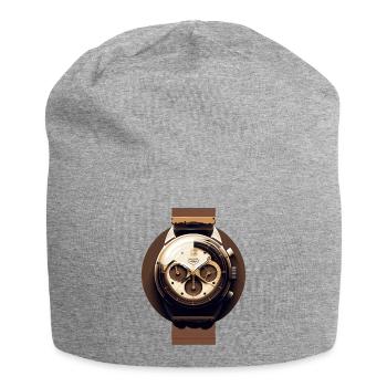 Sporty wristwatch as chrono with leather strap - Jersey Beanie - heather grey - Front