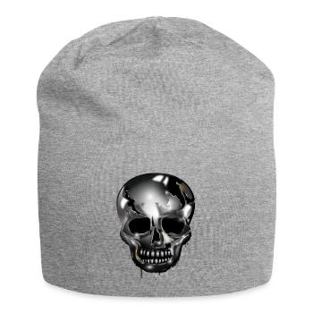Crâne extravagant coloré en chrome - Bonnet en jersey - gris chiné - Devant