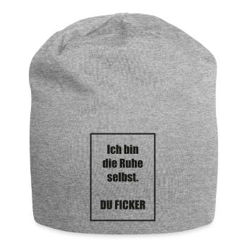 Ich bin die Ruhe selbst - Jersey-Beanie - Grau meliert - Vorne