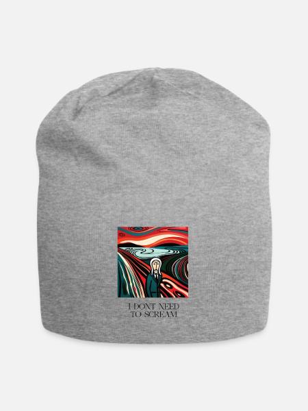NO SCREAM - Jersey-Beanie - Grau meliert