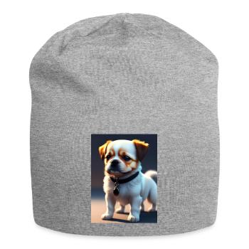 cute dog - Jersey Beanie - heather grey - Front