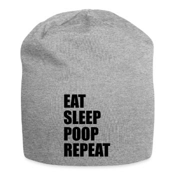 Eat sleep poop repeat - Jersey-Beanie - Grau meliert - Vorne