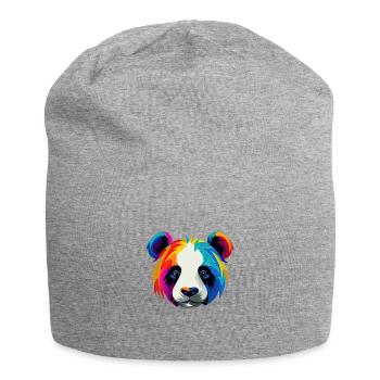 Enchanting Colorburst Panda - Jersey Beanie - heather grey - Front