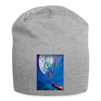 Blauer Traumfänger Netz - Jersey-Beanie - Grau meliert - Vorne