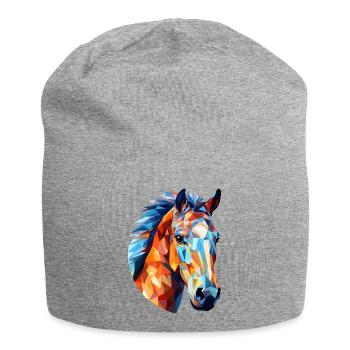 Cheval Polygone Tête De Cheval Chevaux - Bonnet en jersey - gris chiné - Devant