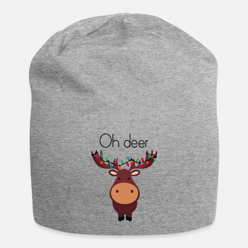 Oh deer! - Jersey-Beanie - Grau meliert
