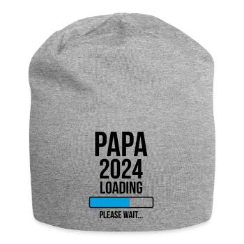 Papa 2024 Loading Bitte warten... - Jersey-Beanie - Grau meliert - Vorne