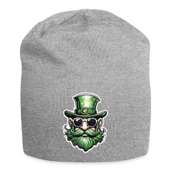 Leprechaun / Leprechaun / Vert / Gingembre / Irlande - Bonnet en jersey - gris chiné - Devant