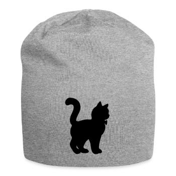 Gentleman cat - Jersey Beanie - heather grey - Front