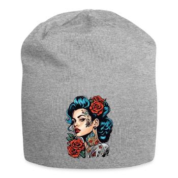 Rockabilly / Pin-up Girl / Frauenpower / 50er - Jersey-Beanie - Grau meliert - Vorne