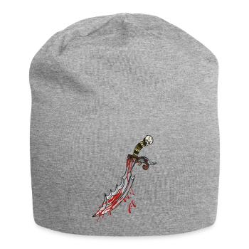 Dolchmesser Dolch Blut Desisn 904 W - Jersey-Beanie - Grau meliert - Vorne