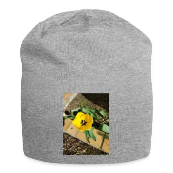 Yellow tulip - Jersey Beanie - heather grey - Front