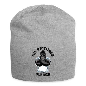 Keine Bilder bitte - Jersey-Beanie - Grau meliert - Vorne