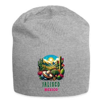 Jalisco Mexico cactus desert design - Jersey Beanie - heather grey - Front