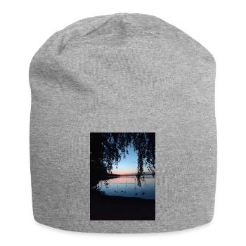 Sonnenuntergang - Jersey-Beanie - Grau meliert - Vorne